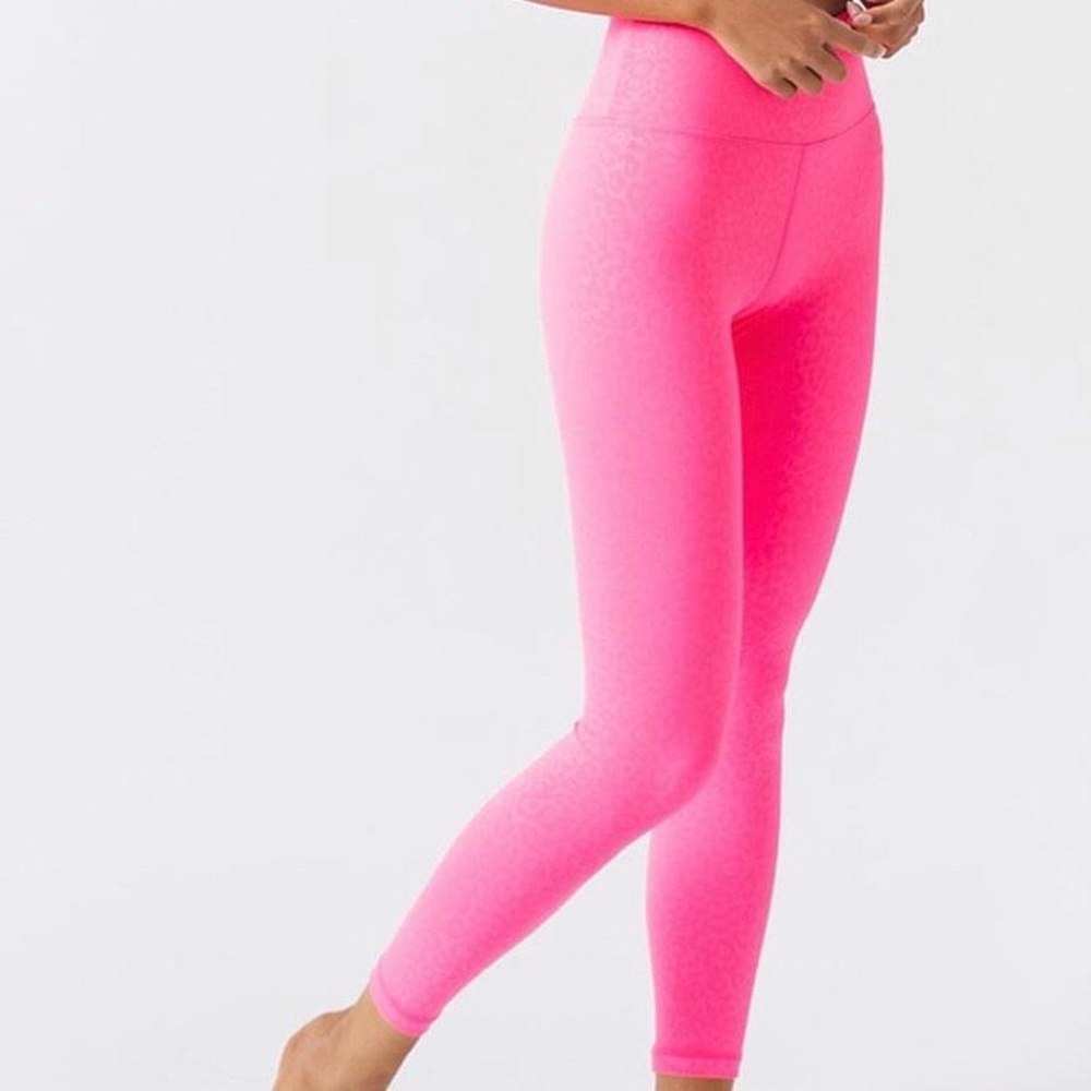Zyia active hot pink leopard light n tights